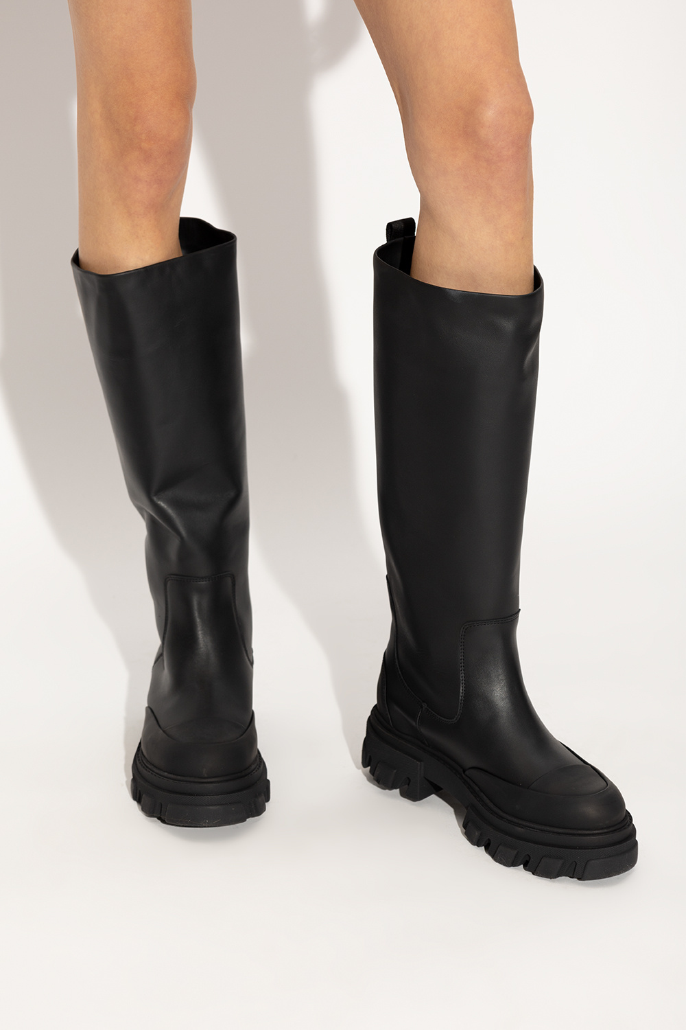 【関税&送料込】Ganni Chocolate Synthetic Leather Boots GANNI + NET SUSTAIN paneled recycled-leather Chelsea boots